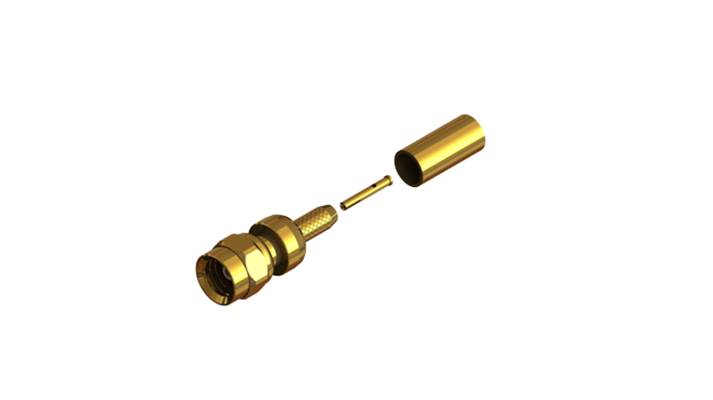RS PRO, Plug Cable Mount SMC Connector, 50Ω, Crimp Termination, Straight Body