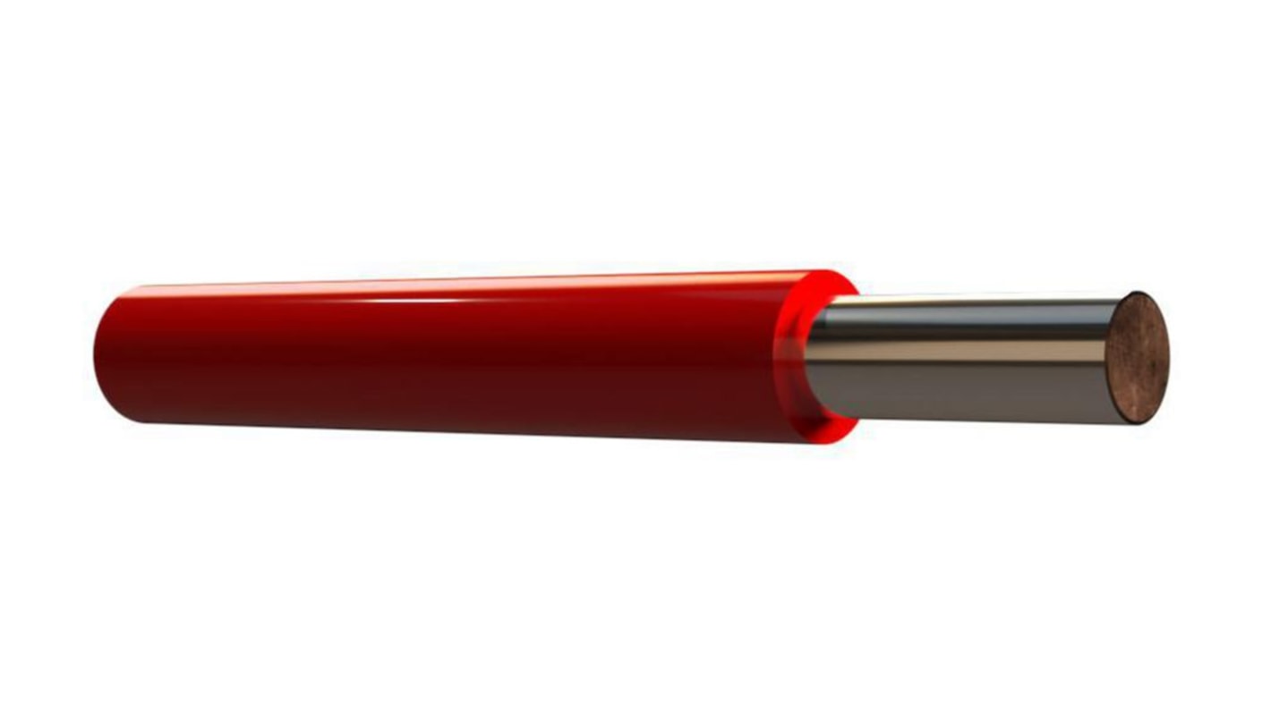 Habia 红色电线, 0.05 mm2, 100m长, 30 AWG, ETFE绝缘, H-WZT系列