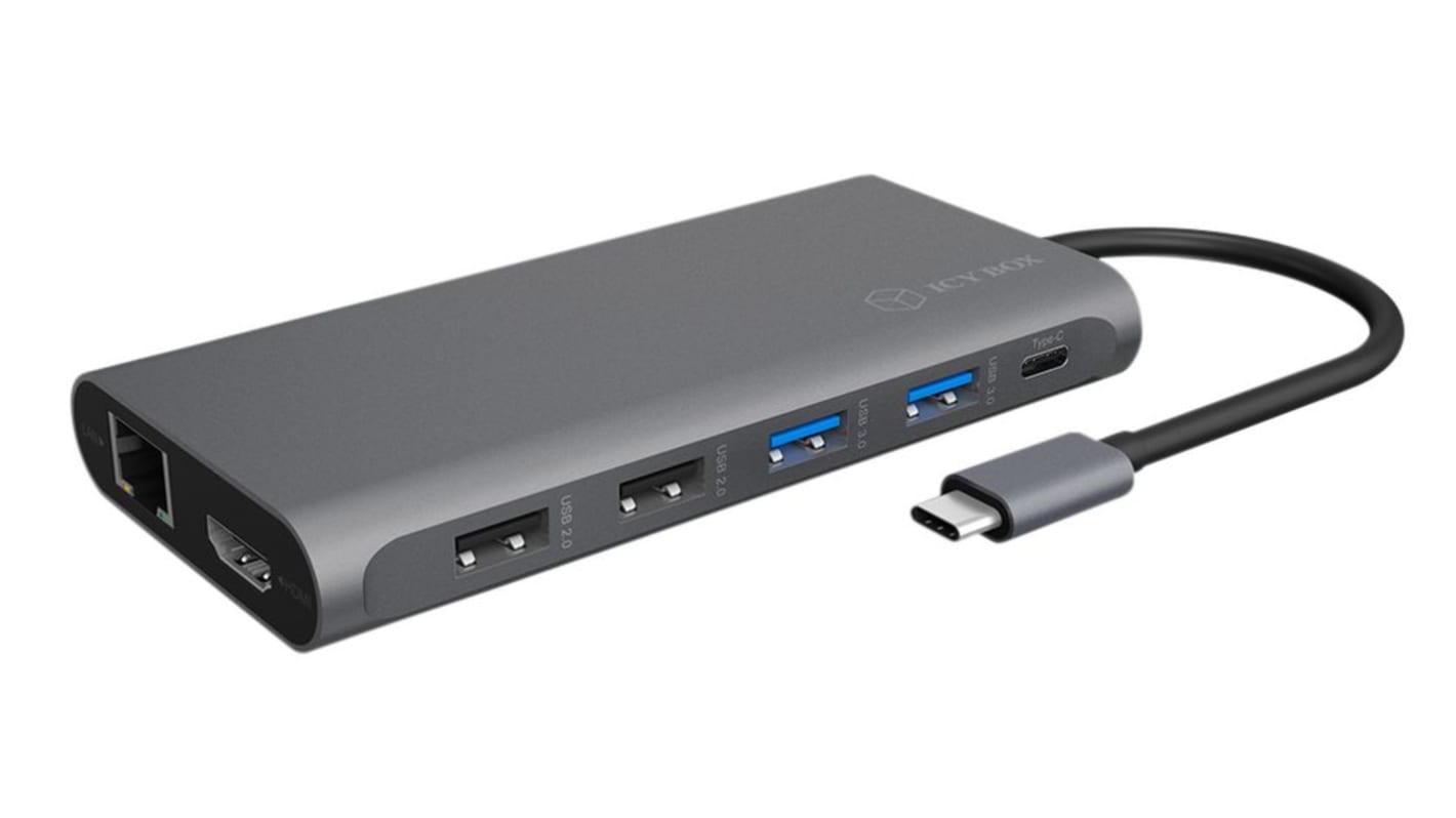 ICY BOX USB-Dockingstationen, USB 2.0, mit HDMI x2, 4 x USB Ports USB A, USB C-Anschl. 1 Displays