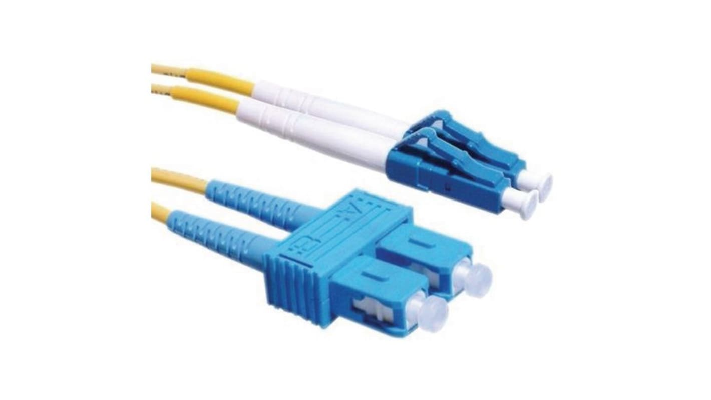 AFL Hyperscale LC to SC Duplex Single Mode OS1 Fibre Optic Cable, 9/125μm, Yellow, 2m