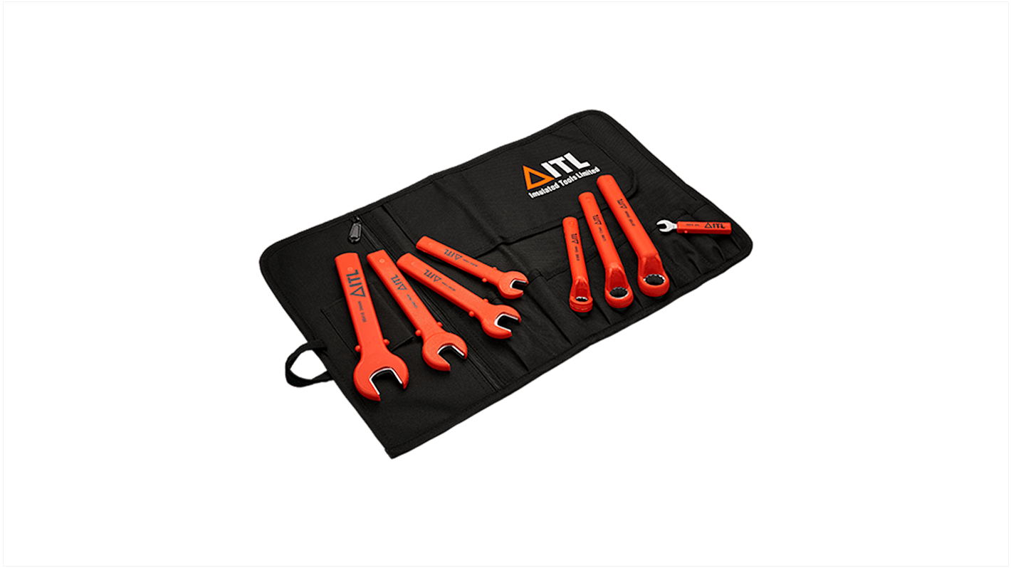 ITL Insulated Tools Ltd 8-Piece Open Ended Spanner Set, 2BA mm, 13 mm, 17 mm, 19 mm, 24 mm, VDE/1000V