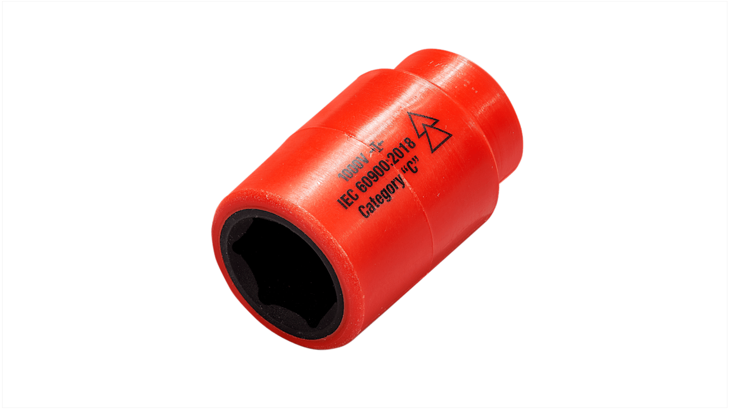 Nástrčná hlavice 1/2" pohon 17mm Izolovaná standardní zásuvka izolovaný, celková délka: 51 mm ITL Insulated Tools Ltd