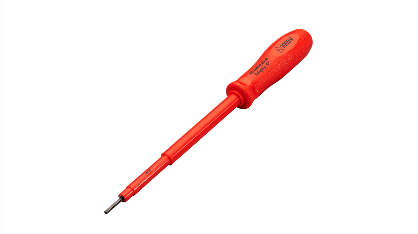 ITL Insulated Tools Ltd Hex Insulated Screwdriver, 4 mm Tip, 4 mm Blade, VDE/1000V, 280 mm Overall