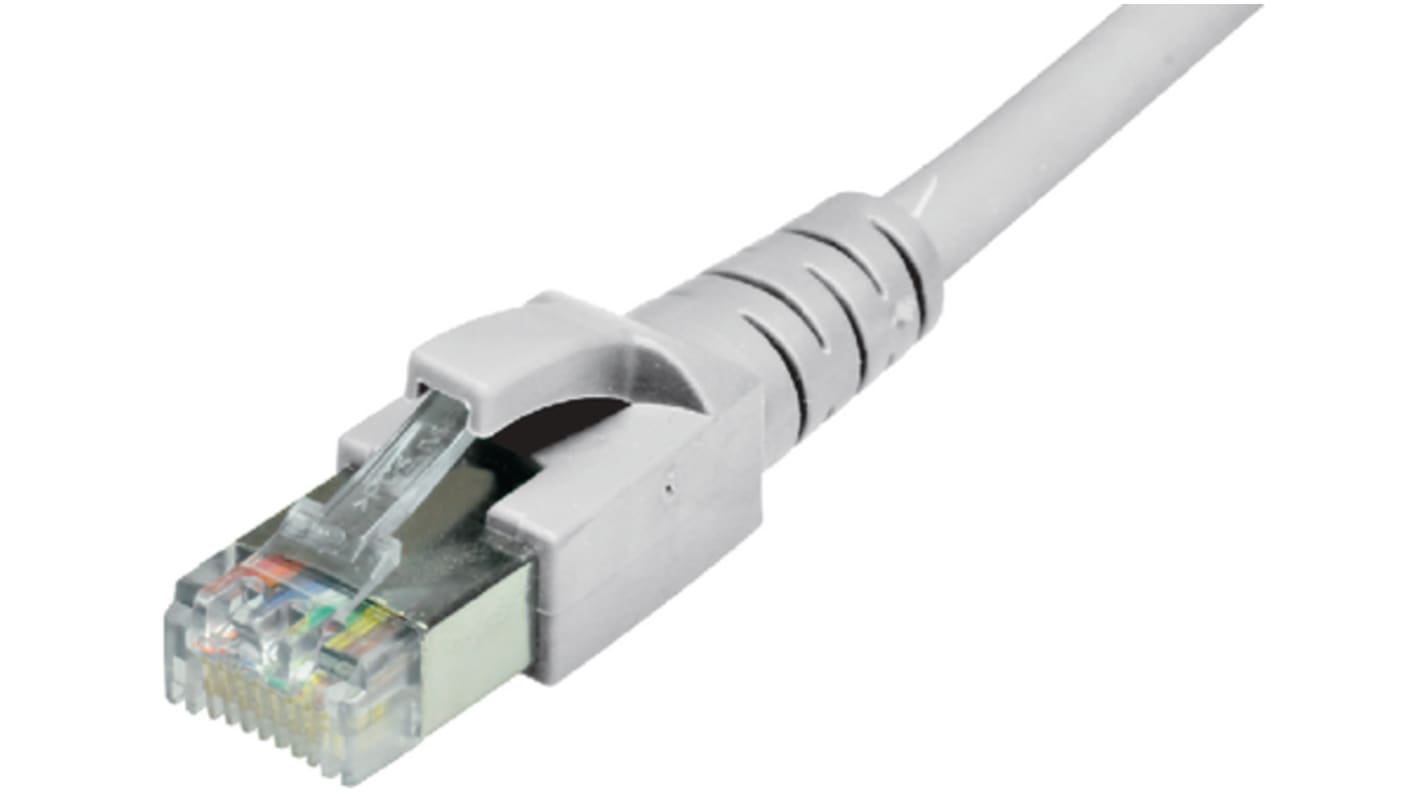 Dätwyler Cables Cat6a Straight RJ45 to Straight RJ45 Patch Cable, S/FTP, Grey, 500mm