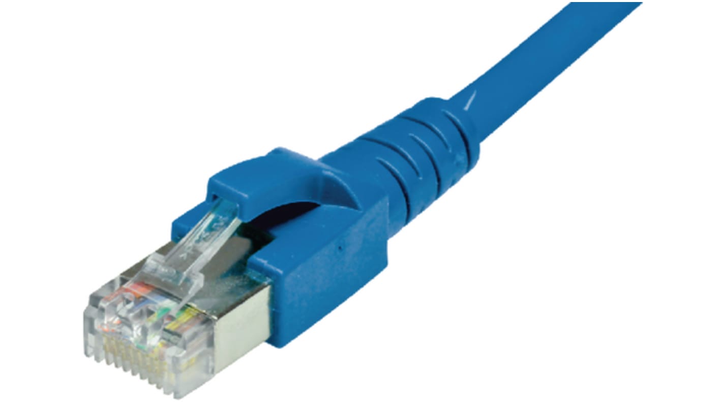 Cavo Ethernet Cat6a (S/FTP) Dätwyler Cables, guaina in PVC col. Blu, L. 5m, Con terminazione