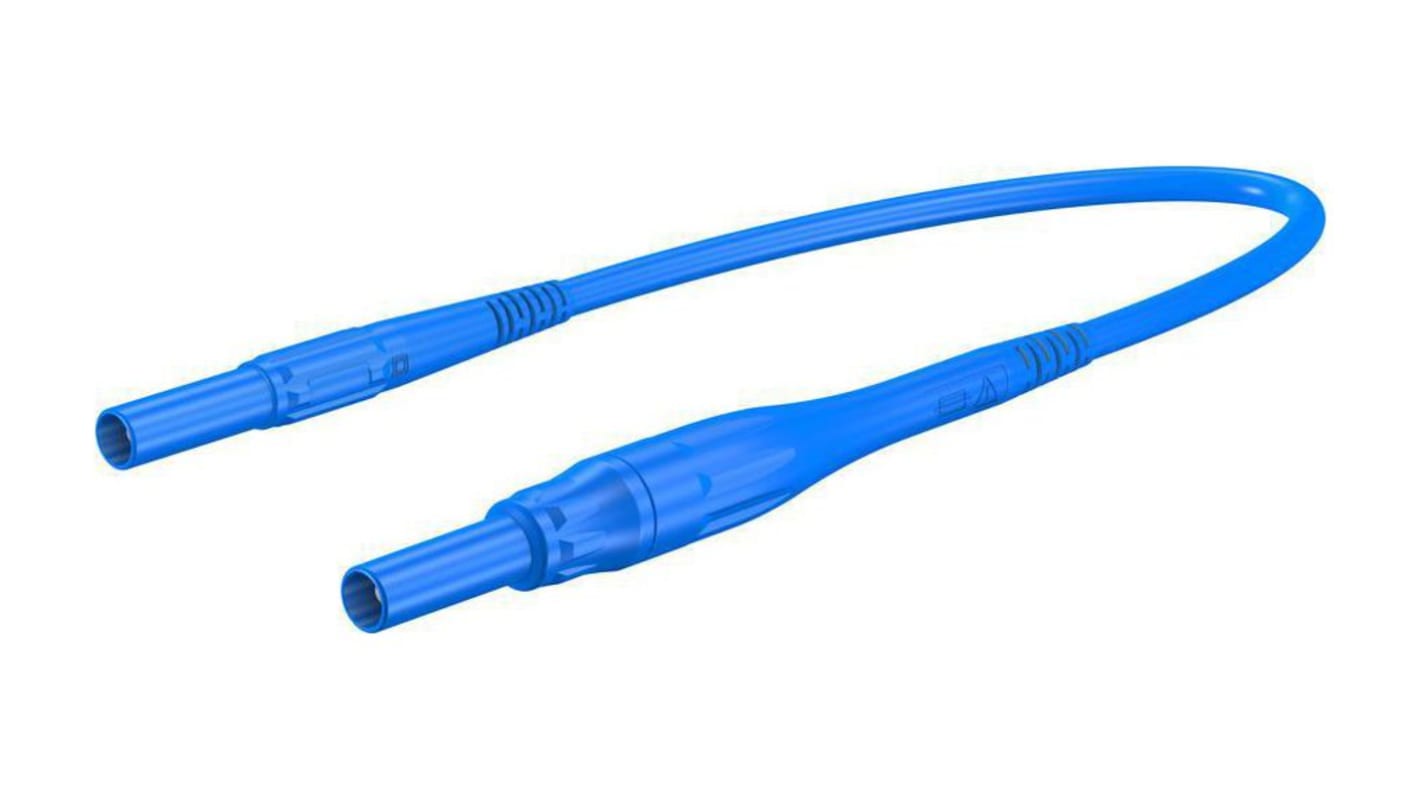 Staubli Test Leads, 8A, 1kV, Blue, 2m Lead Length