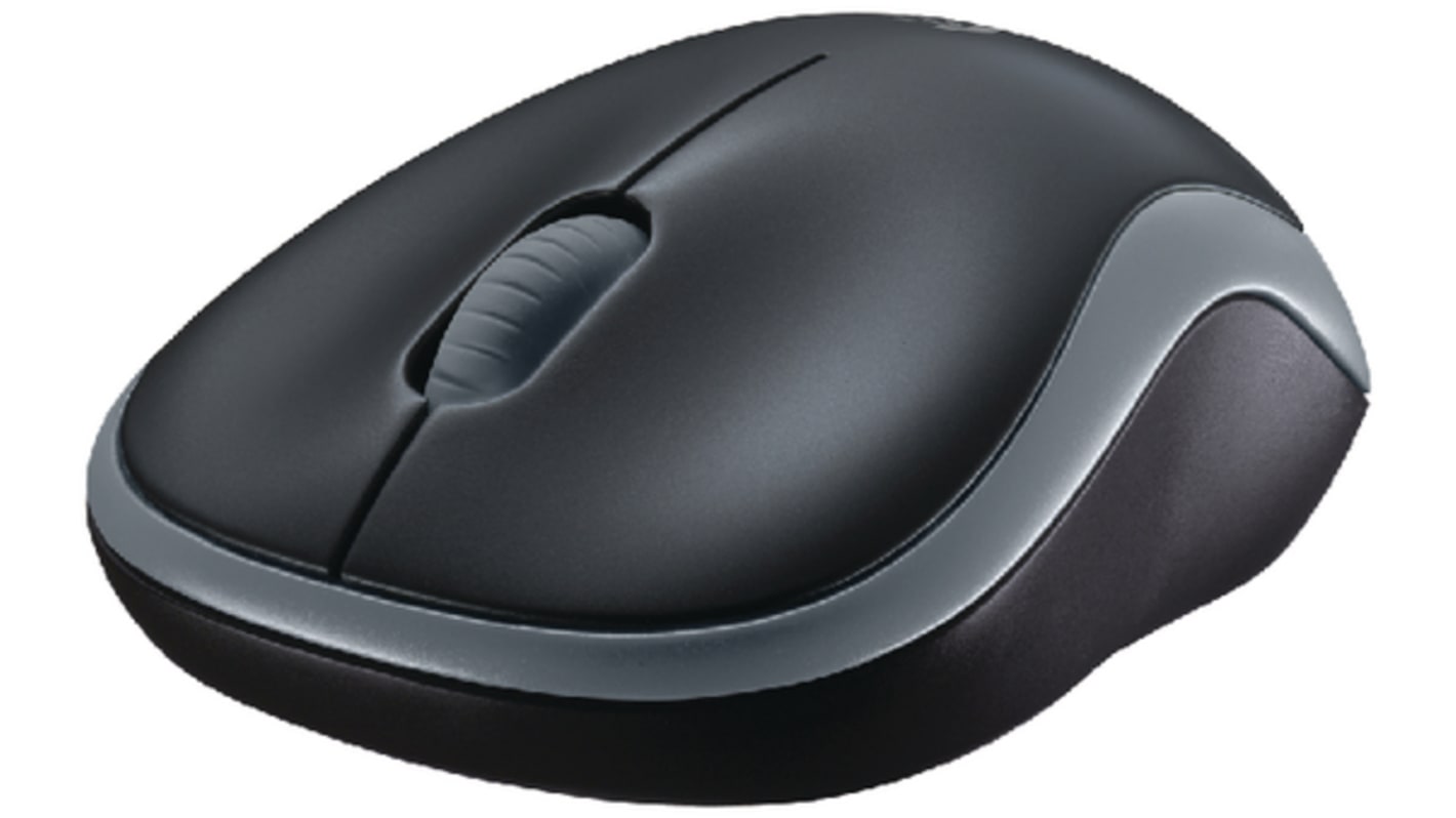 Logitech Maus Wireless Wireless Optisch 3 Tasten Schwarz / Grau