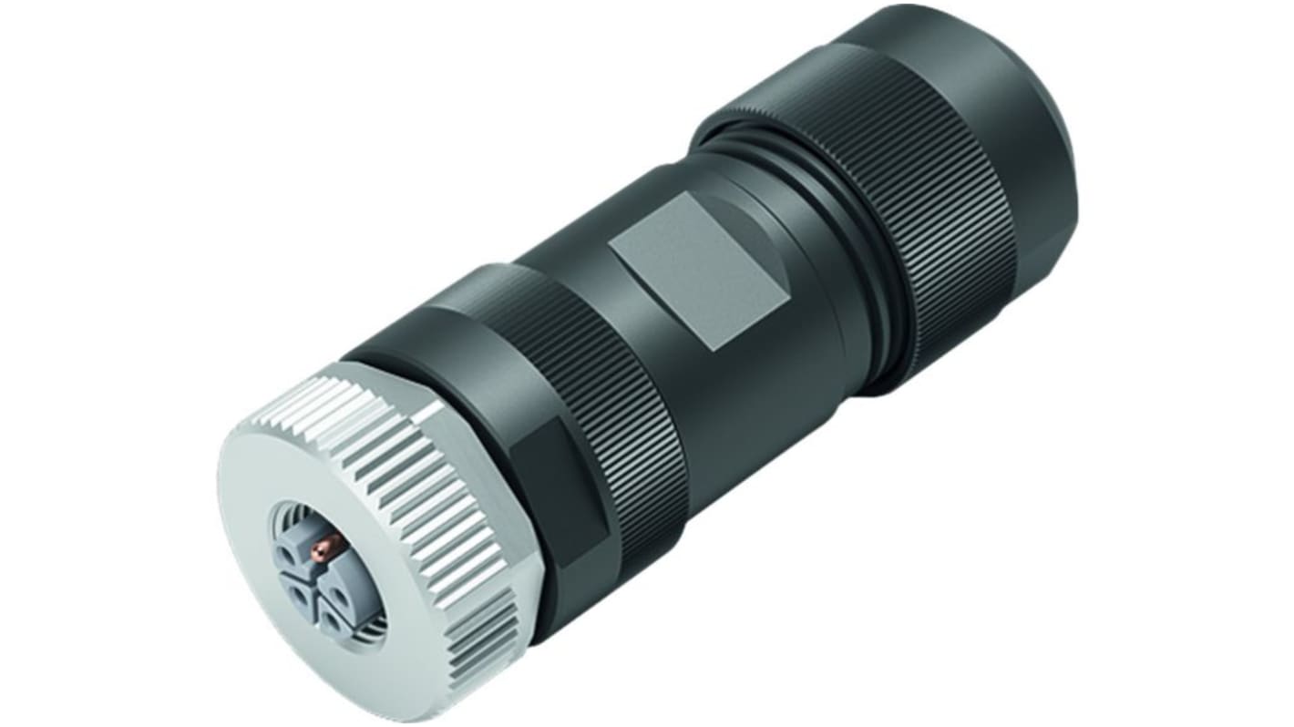 binder Industrial Circular Connectors, 4 Contacts, Cable Mount, M12 Connector, Socket, Female, IP67