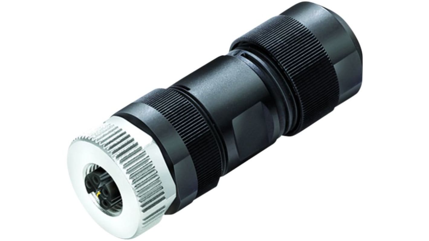 binder Industrial Circular Connectors, 4 Contacts, Cable Mount, M12 Connector, Socket, Female, IP67