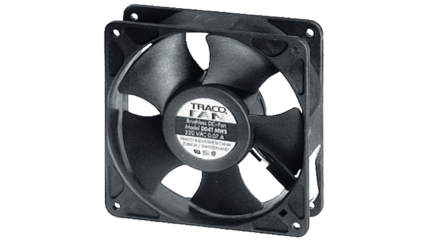 Tracofan Axial Fan, 230 V ac, ac Operation, 170m³/h, 130mA Max, 120 x 120 x 38mm