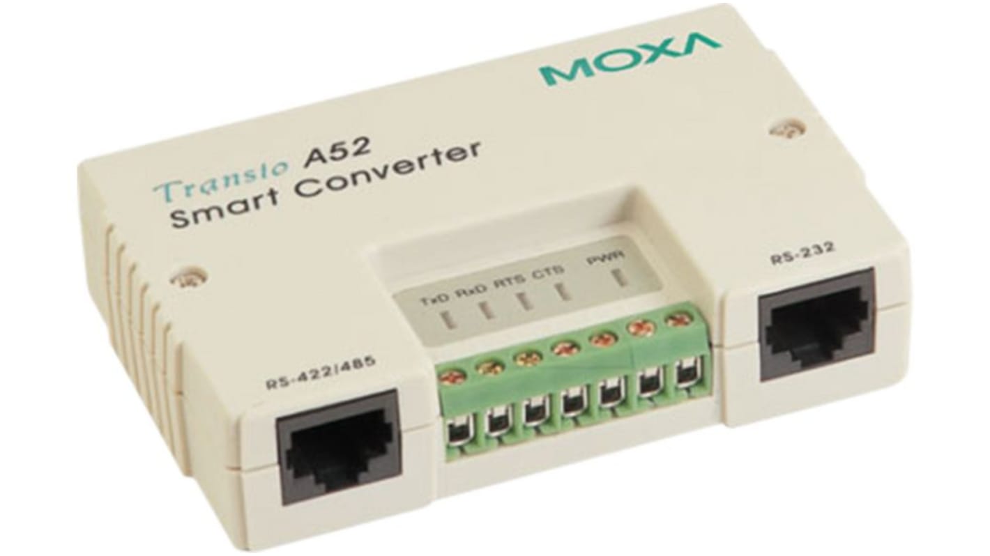 Conversor de interfaz MOXA A53, alim. 9 → 30V dc, in. 9 → 30V dc