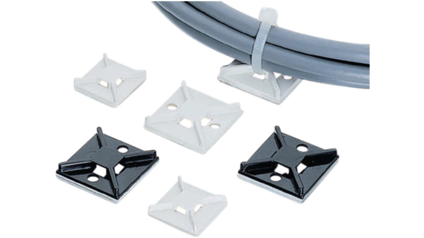 Panduit Black Cable Tie Mount 25.4 mm x 25.4mm, 4.8mm Max. Cable Tie Width
