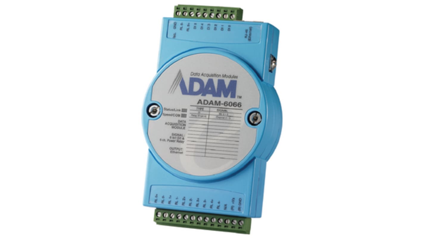 Advantech ADAM 6000 Leistungsrelais Modbus TCP Modul, 6 Kanäle x Digital Eingang / 6 Kanäle x ADAM 6000 Series Analog