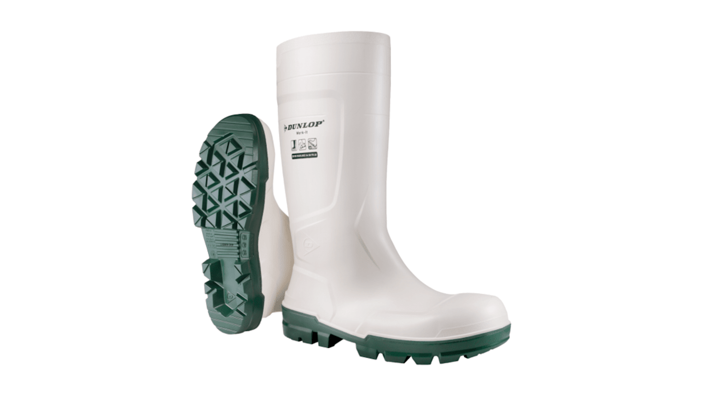NB1JB01.40 Dunlop WORK IT SAFETY Green White Steel Toe Capped Unisex Safety Boots UK 6.5 EU 40 RS