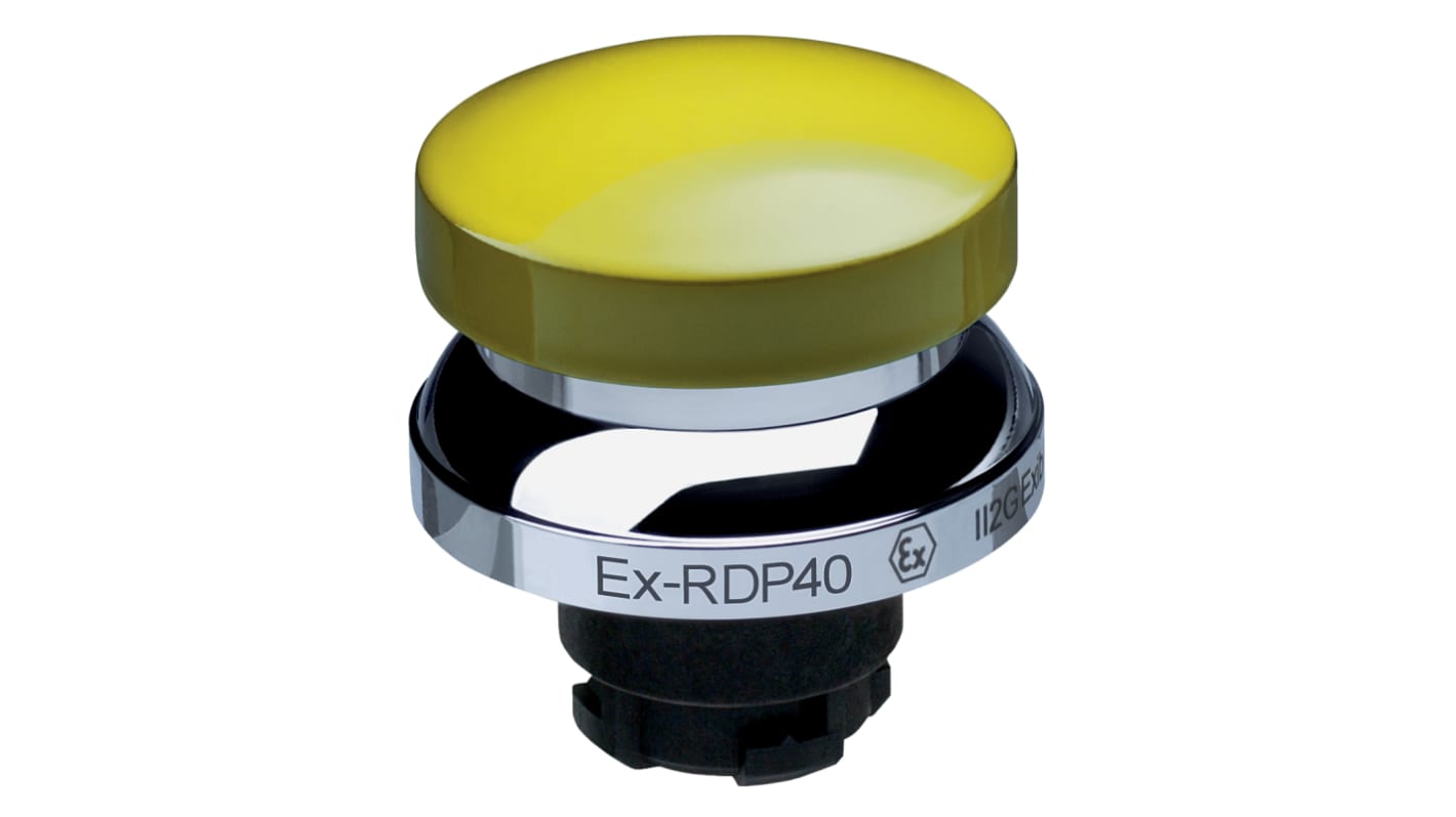 Schmersal EX-RDP Series Yellow Momentary Push Button Head, 22.3mm Cutout, IECEx