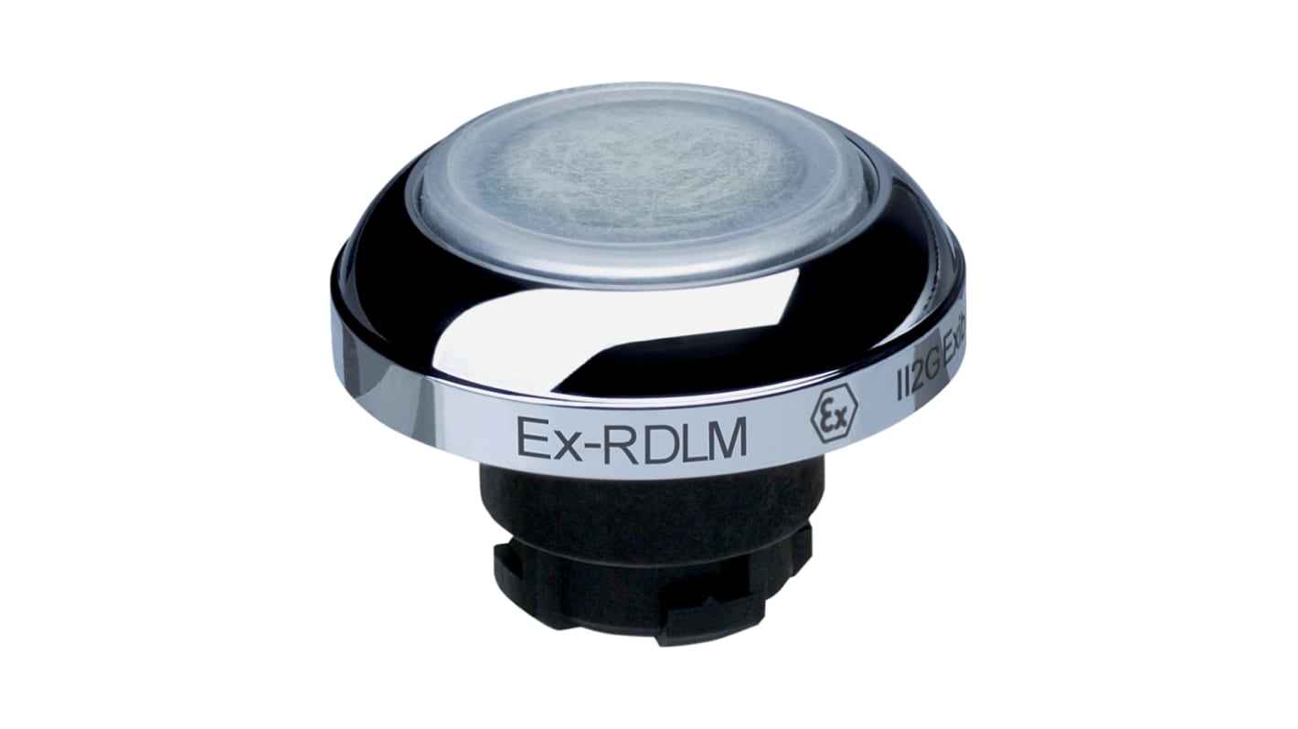 Schmersal EX-RDL Series White Illuminated Momentary Push Button Head, 22.3mm Cutout, IECEx