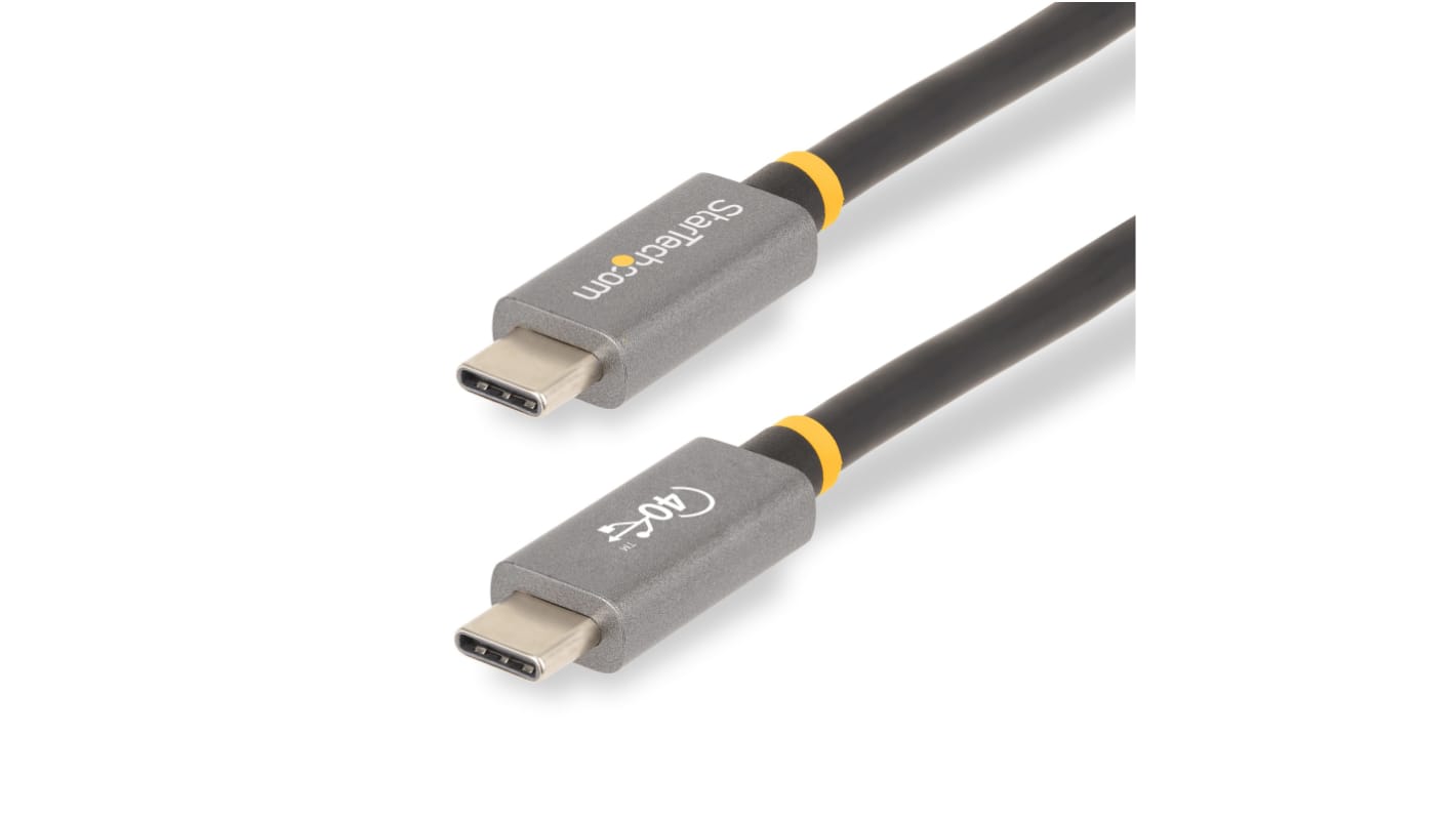 Kabel USB Złącze A USB C Złącze B USB C dł. 1m Kabel USB 4 USB 4.0 kolor: Czarny