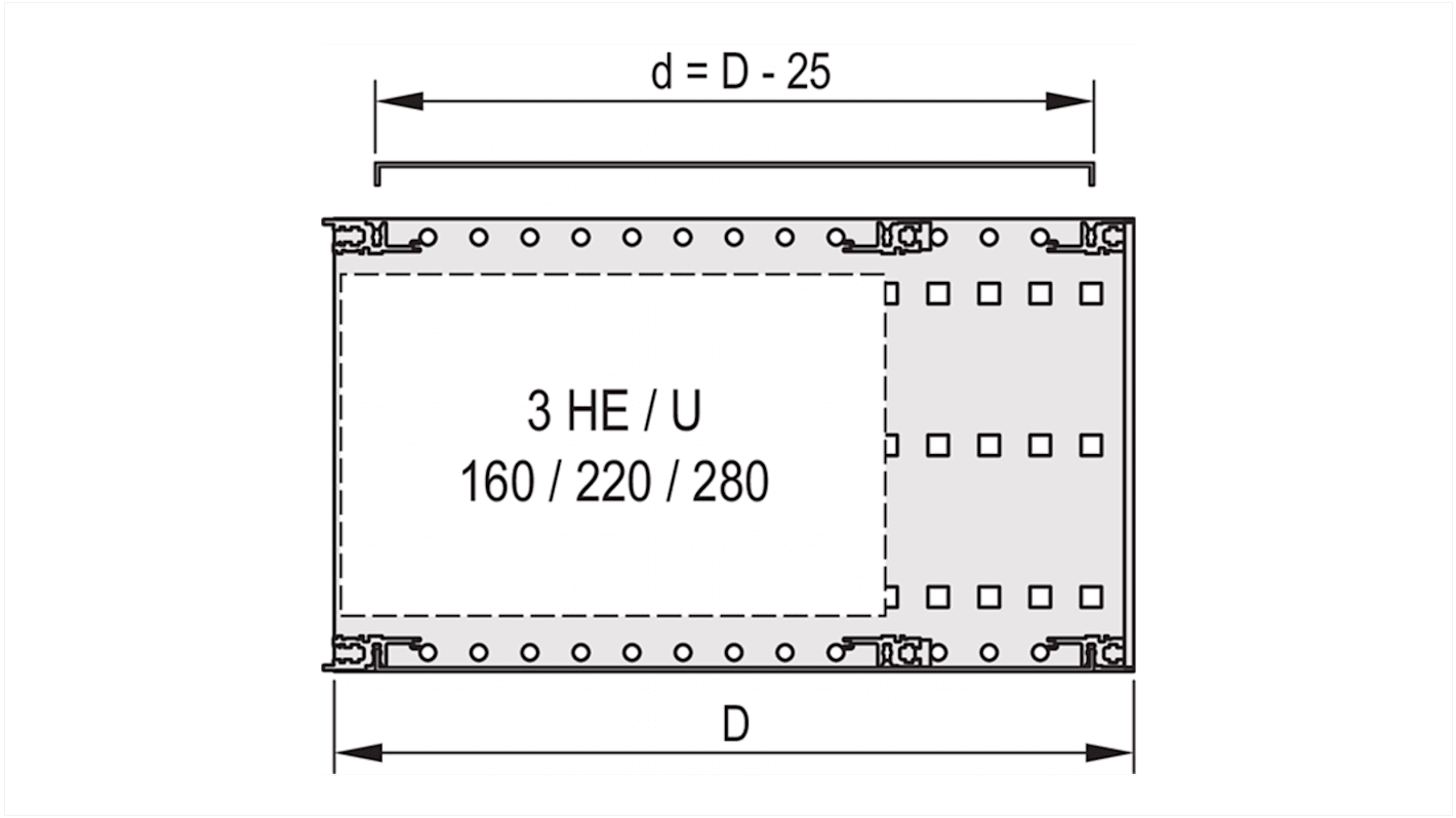 nVent SCHROFF EuropacPRO Series Cover Plate for Use with Horizontal Rails, 1 Piece(s), 295 x 426.72mm