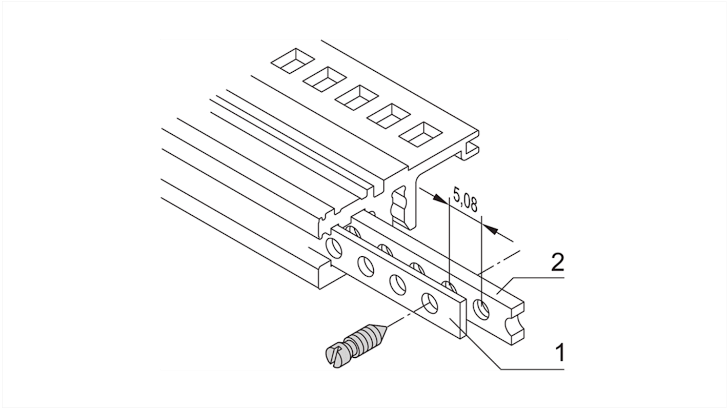 nVent SCHROFF Streifen, Aluminium, 84TE, 84TE breit, 432mm tief