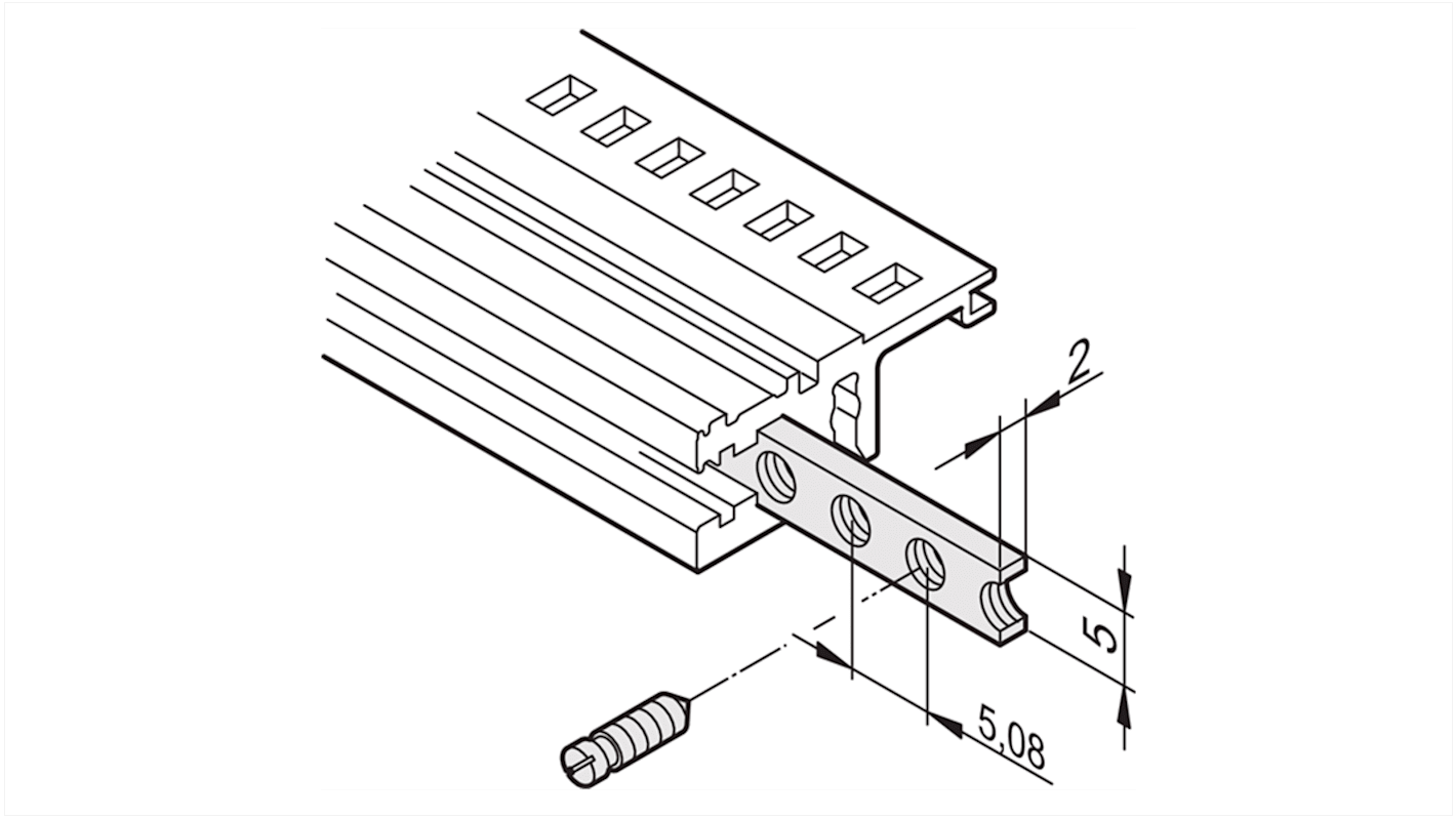 nVent SCHROFF Innengewinde, Stahl, 63TE, 84TE breit, 325mm tief