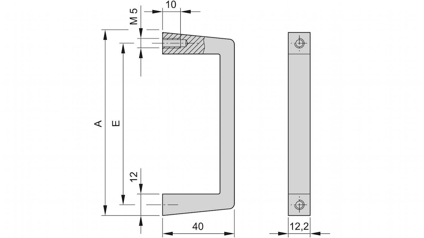 nVent SCHROFF Frontgriff für Baugruppenträger, 2U