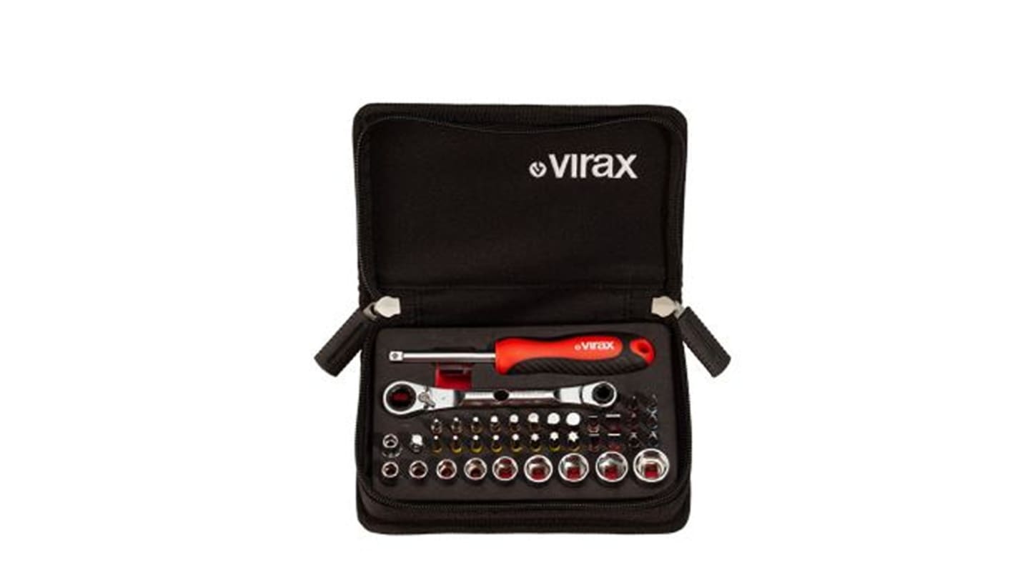 Virax 41-Piece Imperial 1/4 in Compact Socket Set with Ratchet
