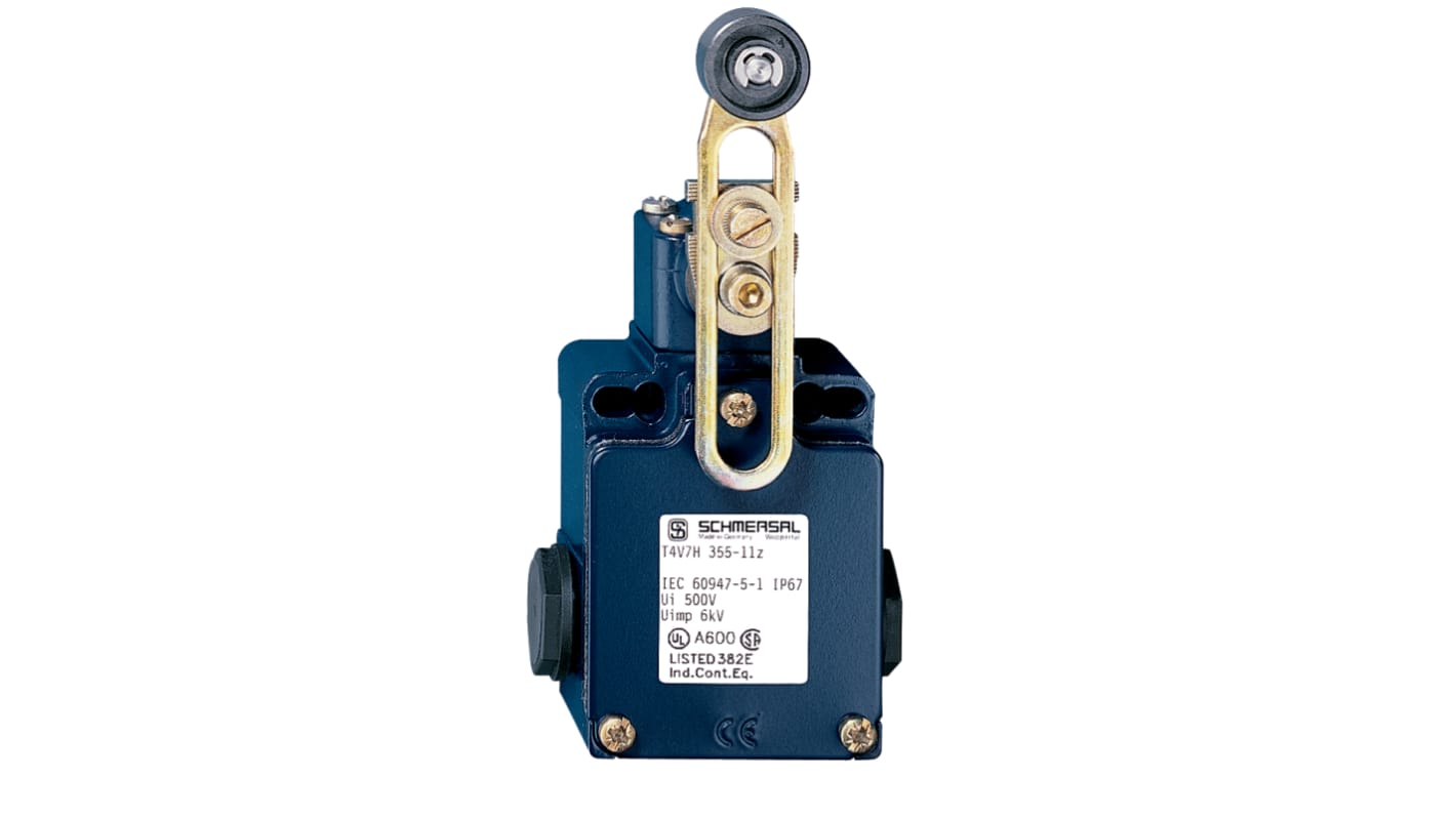 Schmersal EX-T Series Roller Lever Safety Interlock Switch, 1NO/1NC, IP65, Die Cast Alloy Housing, 230V ac ac Max, 4A