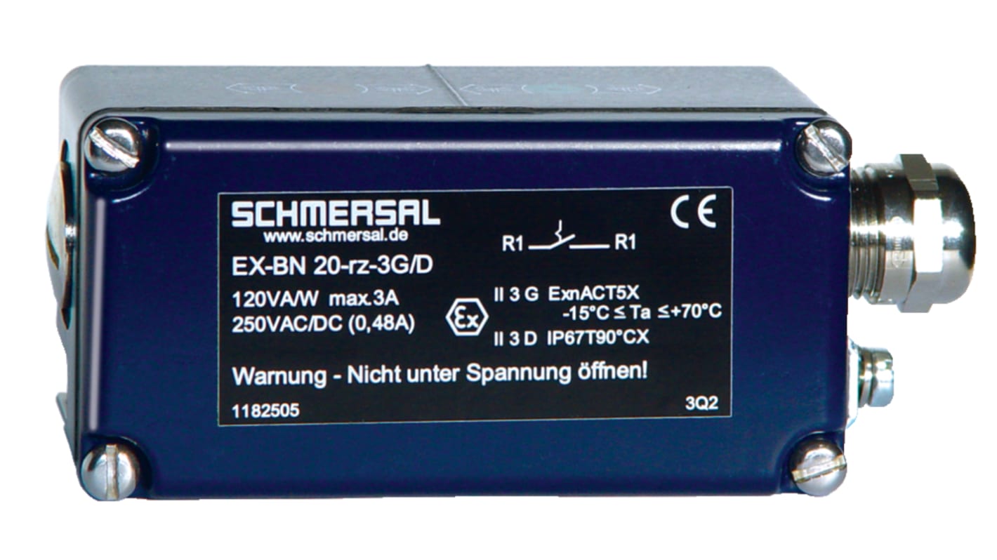 Schmersal Rectangular Magnetic Proximity Sensor, 2NO, 250V ac, 3A