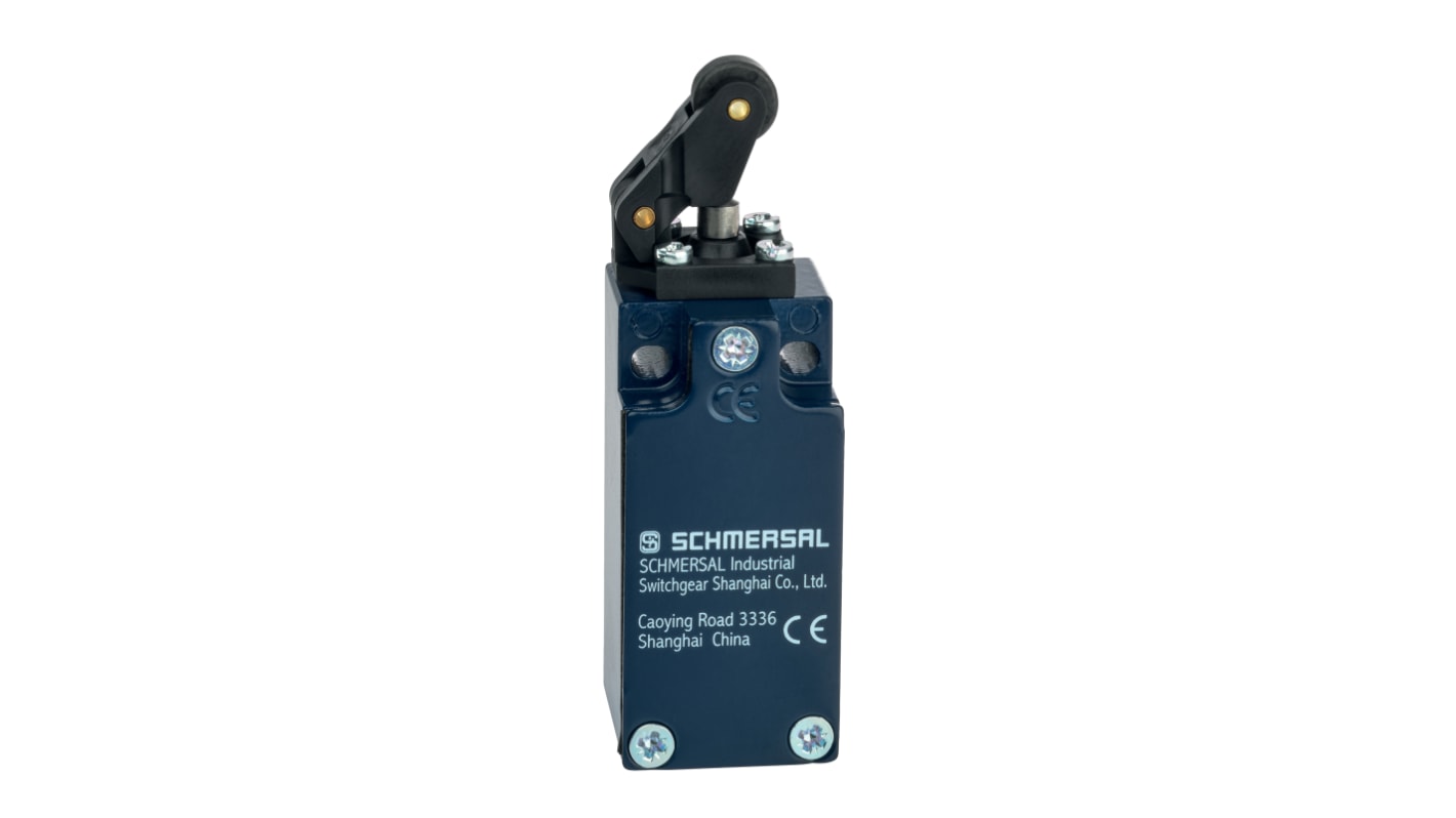 Schmersal EX-T Series Roller Lever Safety Interlock Switch, 1NO/1NC, IP65, Die Cast Zinc Housing, 230V ac ac Max, 4A Max