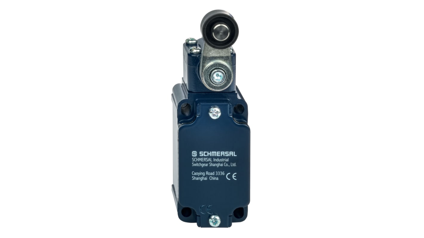 Schmersal EX-T Series Roller Lever Safety Interlock Switch, 1NO/1NC, IP65, Die Cast Zinc Housing, 230V ac ac Max, 4A Max