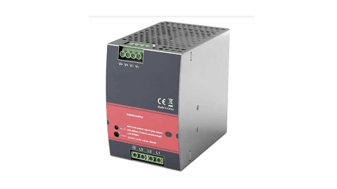 RS PRO Switch Mode DIN Rail Power Supply, 180 → 264V ac ac Input, 24V dc dc Output, 40A Output, 960W