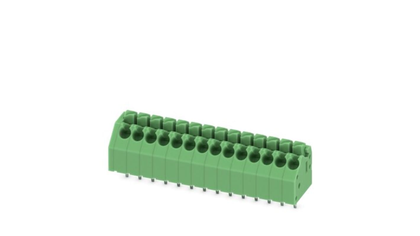 Phoenix Contact PTSA Series PCB Terminal Block, 14-Contact, 3.5mm Pitch, PCB Mount, 1-Row, Push In Termination