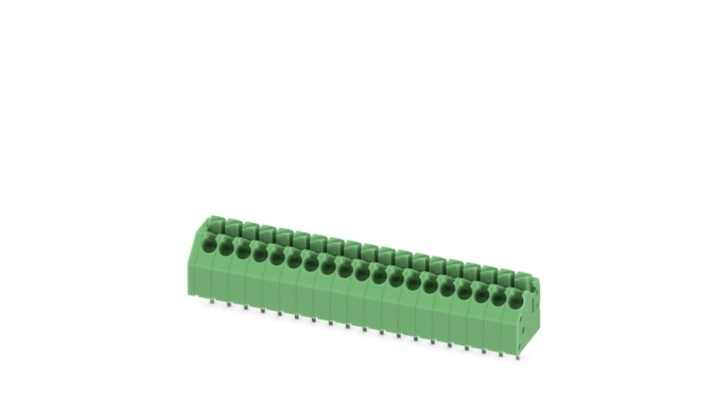 Phoenix Contact PTSA Series PCB Terminal Block, 19-Contact, 3.5mm Pitch, PCB Mount, 1-Row, Push In Termination