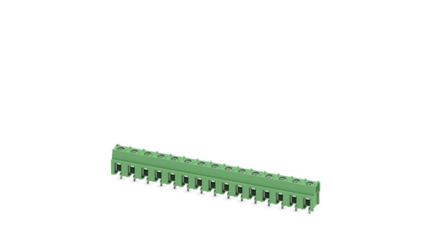 Phoenix Contact PCB端子排, 15p, 7.5mm间距, PCB安装, 螺钉端接, PT系列
