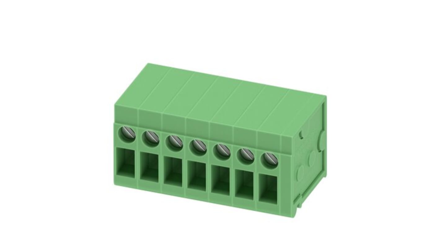 Phoenix Contact 5-H/SA, FRONT 2 Series PCB Terminal Block, 7-Contact, 5mm Pitch, PCB Mount, 1-Row, Screw Termination