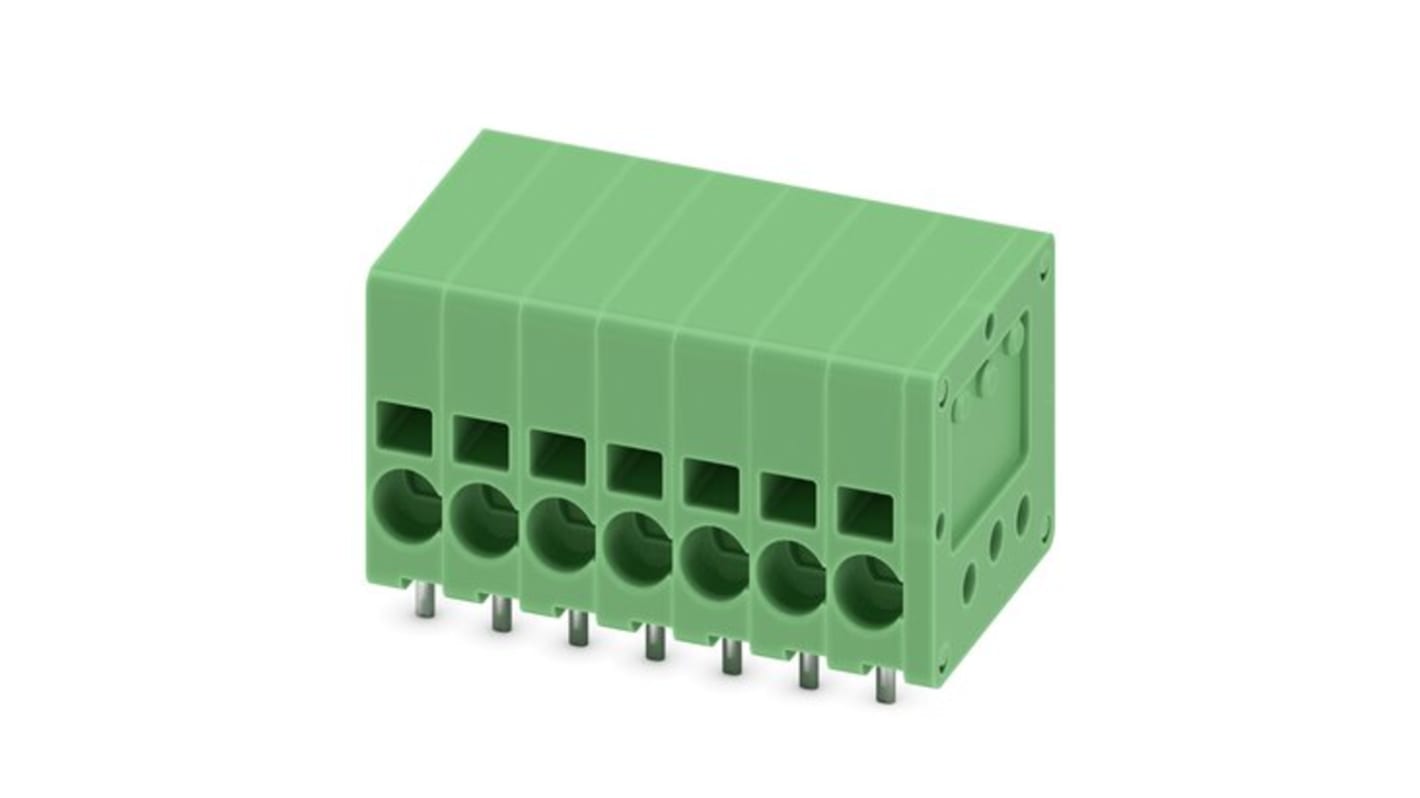 Phoenix Contact SPT Series PCB Terminal Block, 7-Contact, 3.5mm Pitch, PCB Mount, 1-Row, Push In Termination