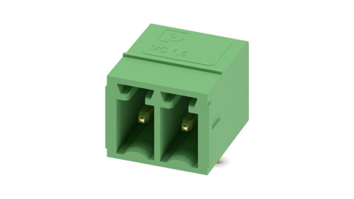 Phoenix Contact MC Series Wave Soldering PCB Header, 2 Contact(s), 3.5mm Pitch, 1 Row(s), Shrouded