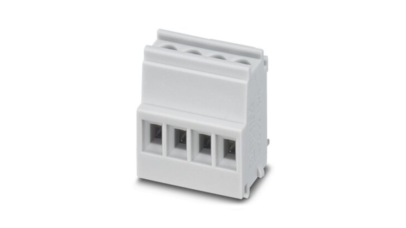 Phoenix Contact MKDSO Series PCB Terminal Block, 4-Contact, 3.5mm Pitch, PCB Mount, 1-Row, Screw Termination