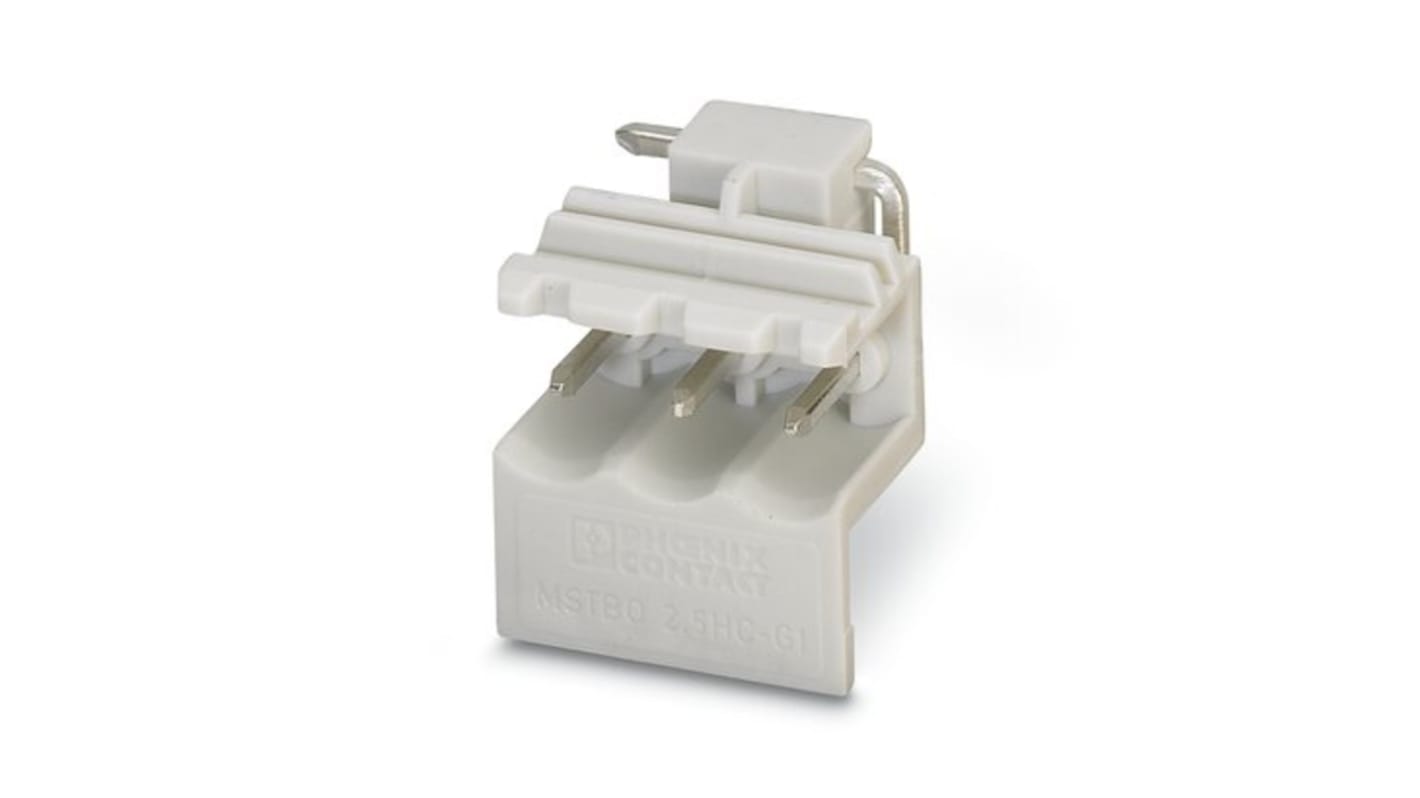 Phoenix Contact MSTBO Series Wave Soldering PCB Header, 3 Contact(s), 5mm Pitch, 1 Row(s), Shrouded