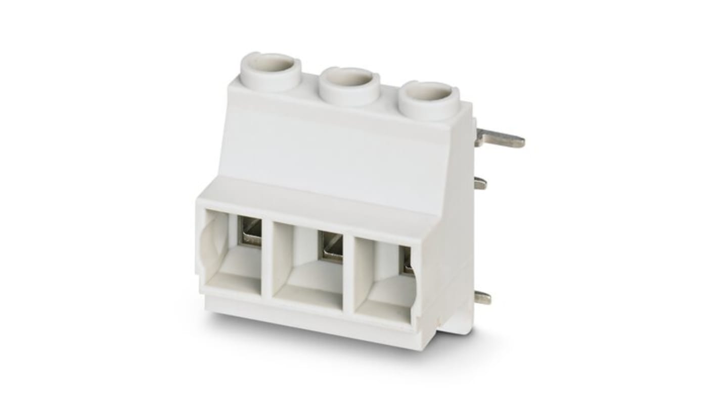 Phoenix Contact MKDSO Series PCB Terminal Block, 3-Contact, 7.5mm Pitch, PCB Mount, 1-Row, Screw Termination
