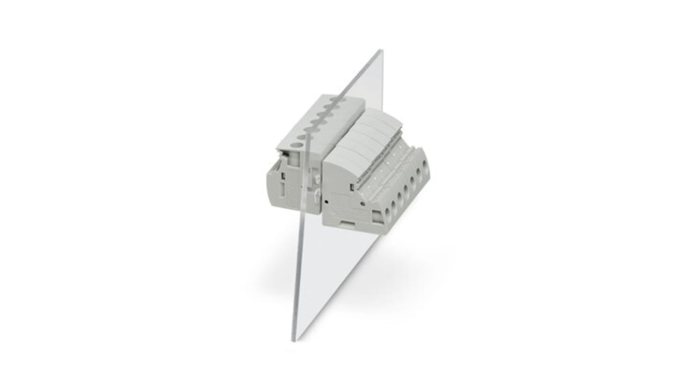 Phoenix Contact UWV 4 Series Panel Feed Through Terminal Plug, 2-Contact, 8.1mm Pitch, Panel Mount, 1-Row, Push In