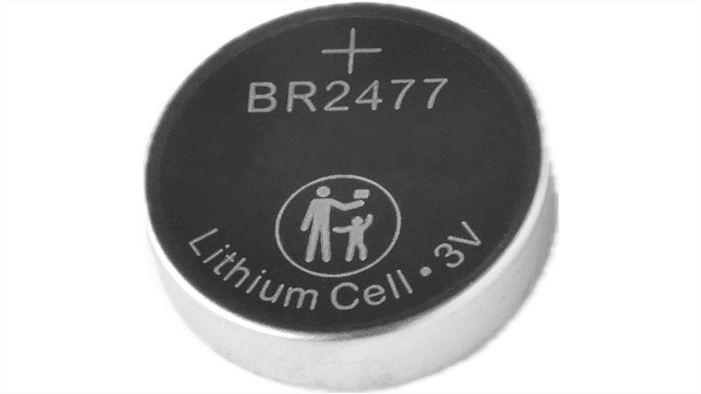 RS PRO BR2477 Button Battery, 3V, 24mm Diameter