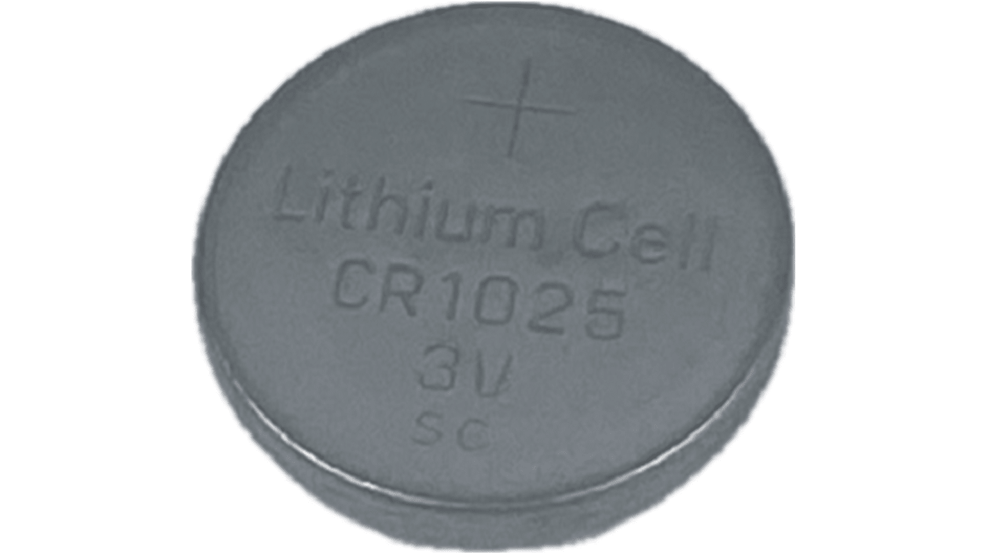 RS PRO CR1025 Button Battery, 3V, 10mm Diameter