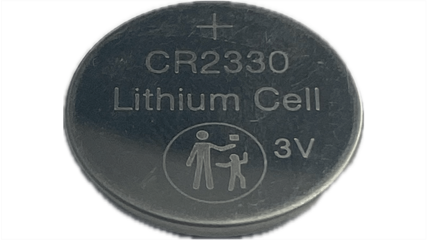RS PRO CR2330 Button Battery, 3V, 23mm Diameter