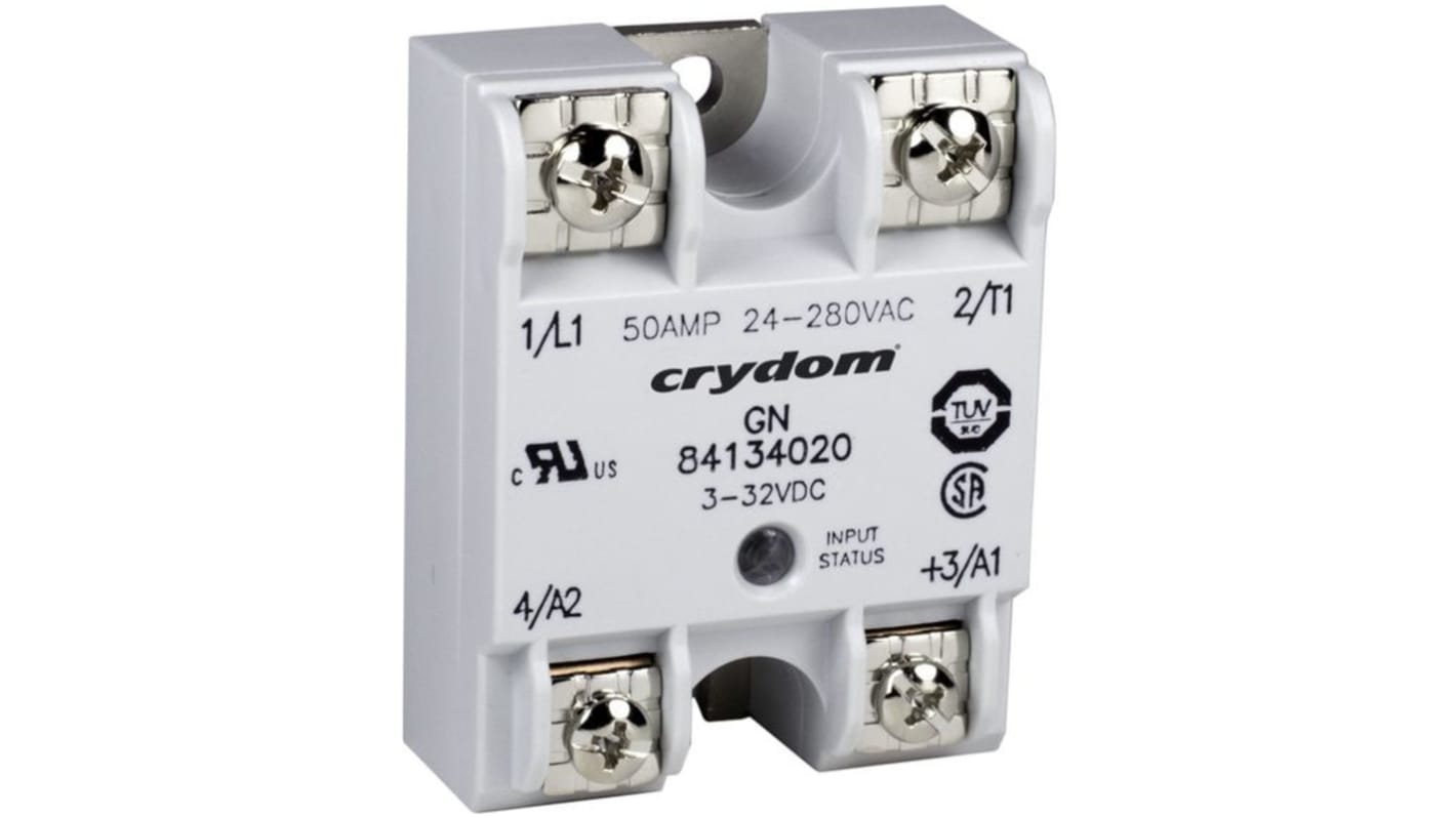 Sensata Crydom GN Series Solid State Relay, 50 A Load, Panel Mount, 280 V Load, 32 Vdc Control