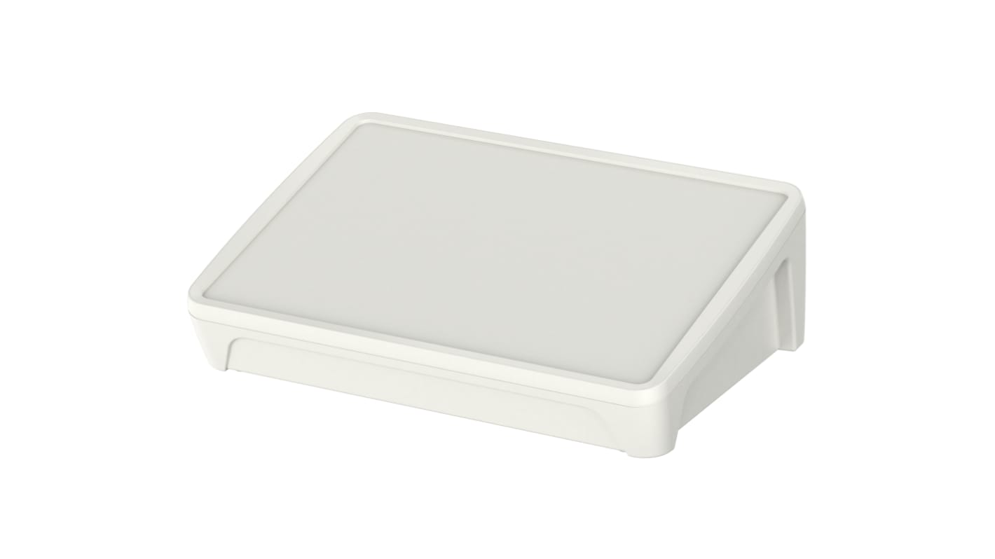 Bopla BoPad Series White ABS Desktop Enclosure, Sloped Front, 285 x 198 x 92.9mm