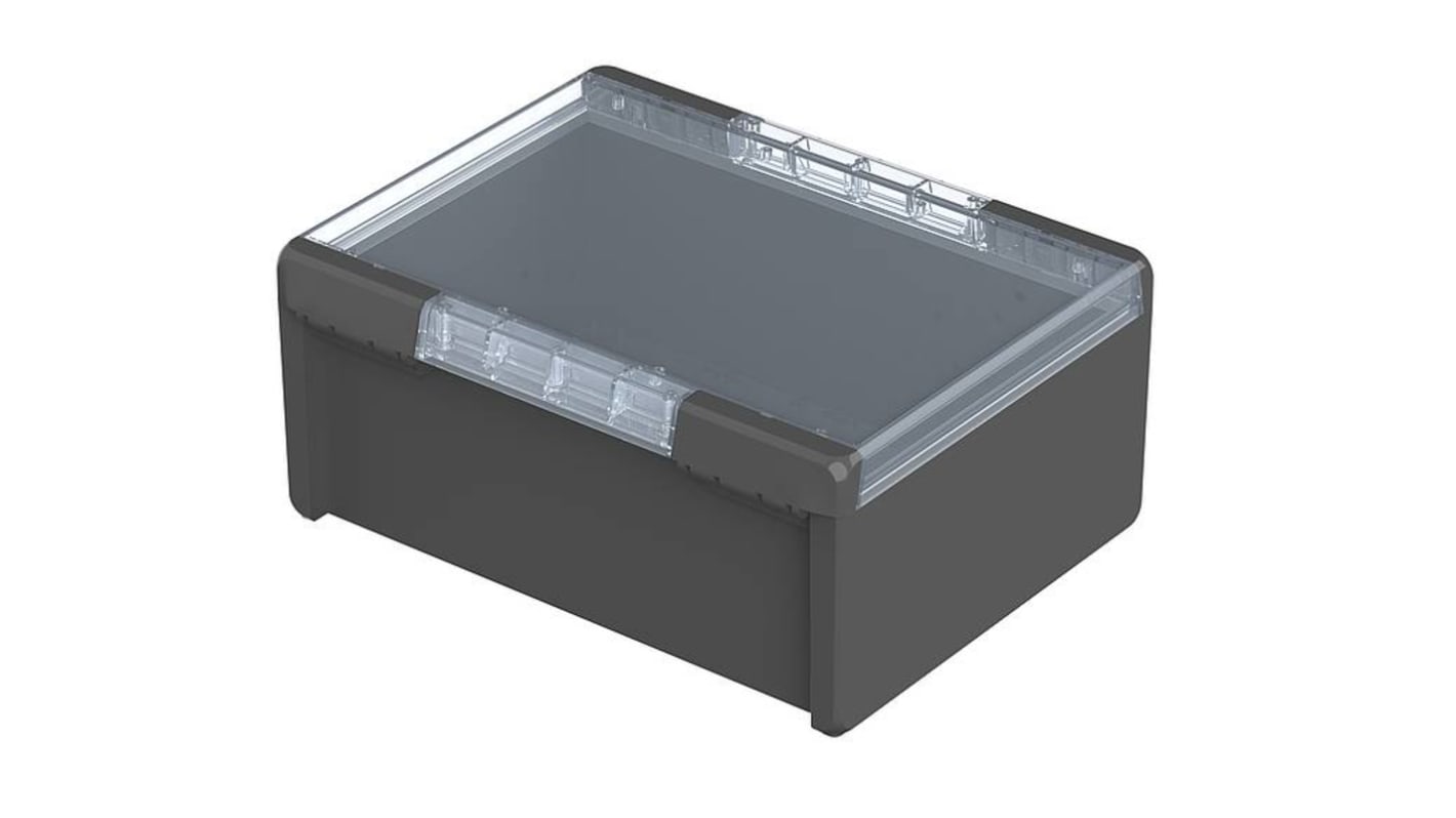 Bopla Bocube Series Graphite Grey Polycarbonate V0 Enclosure, IP66, IP68, IK07, Clear Lid, 160 x 364 x 284mm