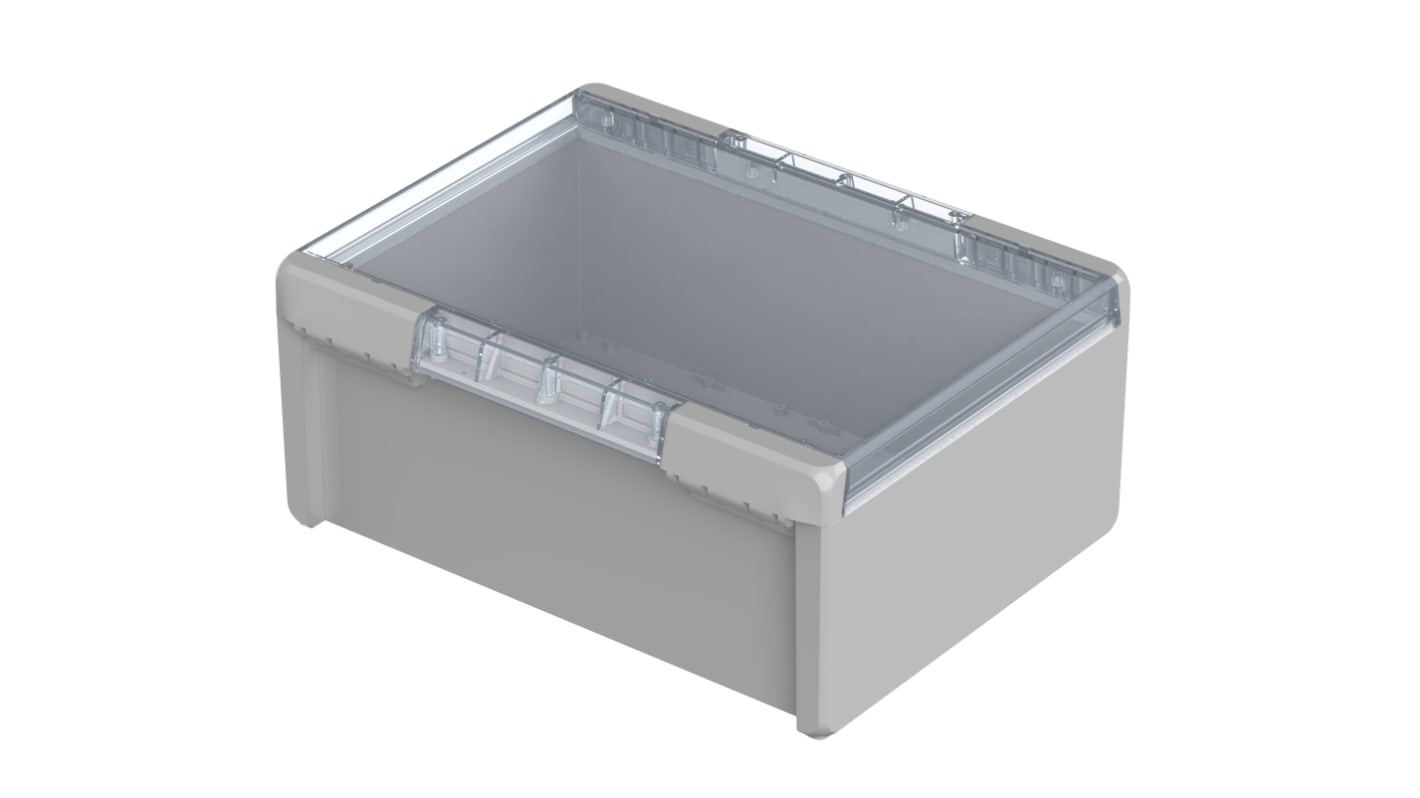 Bopla Bocube Series Light Grey Polycarbonate V0 Enclosure, IP66, IP68, IK07, Clear Lid, 160 x 364 x 284mm