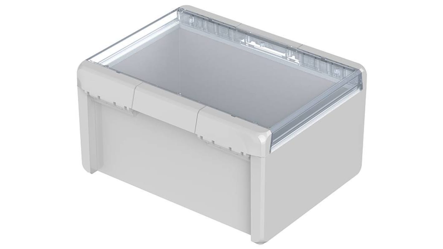 Bopla Bocube Series Light Grey Polycarbonate V0 Enclosure, IP66, IP68, IK07, Clear Lid, 160 x 300 x 239mm