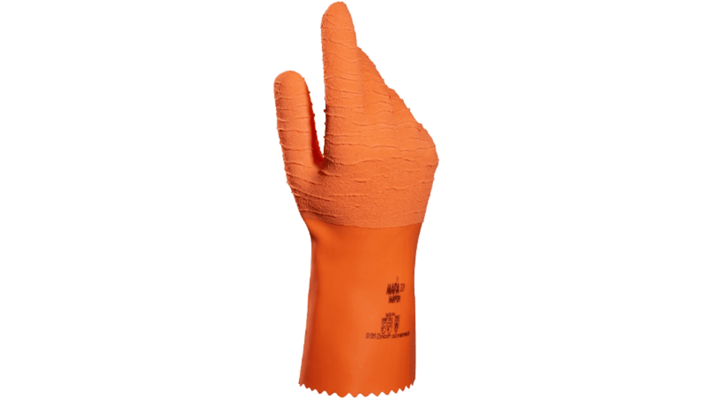 Mapa HARPON 321 Orange Latex Abrasion Resistant, Thermal Gloves, Size 8